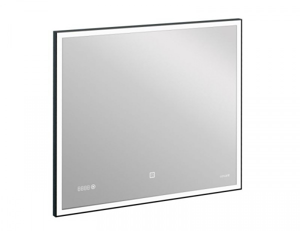 Зеркало Cersanit LED 011 design 100x80 с подсветкой часы металл. рамка, KN-LU-LED011*1