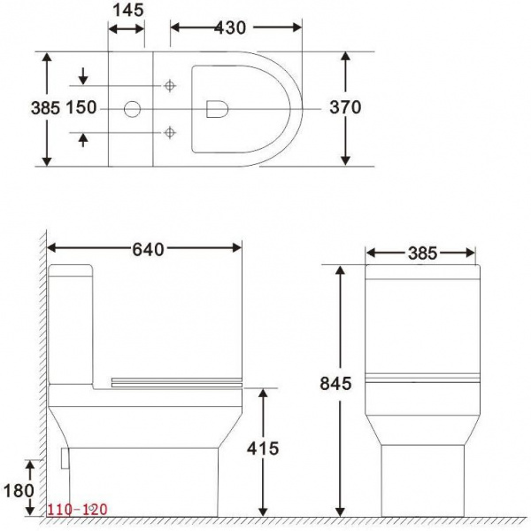 Чаша напольного унитаза Aquanet Rimless Logic-C CL-12339