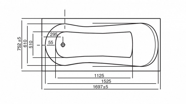 Ванна акриловая Roca Уно / Uno 1700 x 750 x 500, Z.RU93.0.287.0