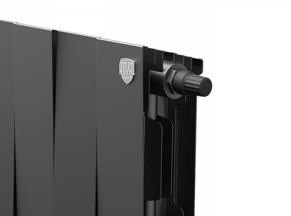 Радиатор биметаллический Royal Thermo PianoForte 200 /Noir Sable VDR - 12 секций, черный графитовый,