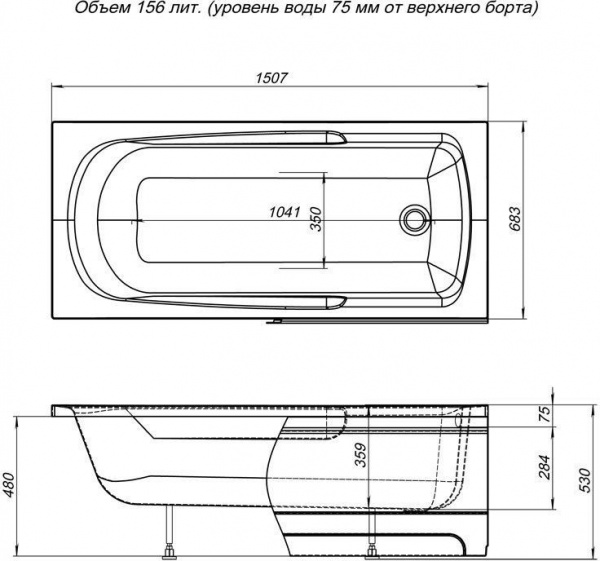 Фронтальная панель для ванны Aquanet Extra 150