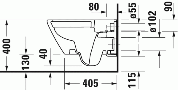 Унитаз подвесной Duravit  D-NEO 370 x 540 мм, Rimless, крепёж, 2577090000