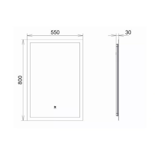 Зеркало Comforty Эдельвейс-55, LED, бесконтактный сенсор, 00-00014239