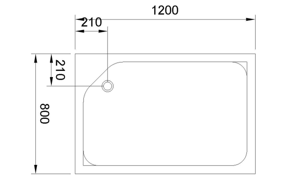 Душевой поддон Royal Bath 120х80х13 см,  белый, левый, RB 8120HP-L