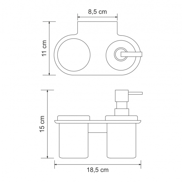 Стакан/дозатор WasserKRAFT Kammel K-8300, K-8389