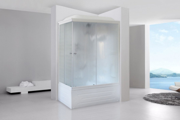 Гидромассажный бокс Royal Bath 100х80х217, матовое стекло, белый профиль, правая, RB 8100BP1-M-R