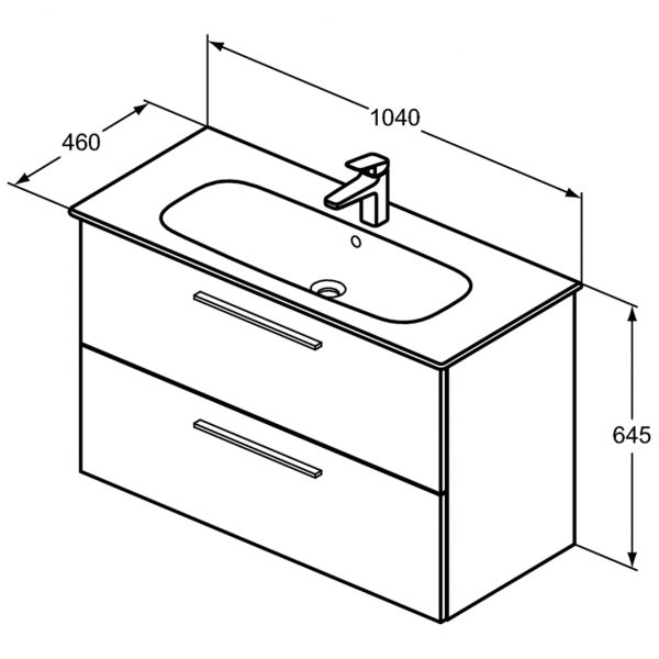 Раковина Ideal Standard i.life Vanity 104x46 см с отверстием под смеситель, T462101