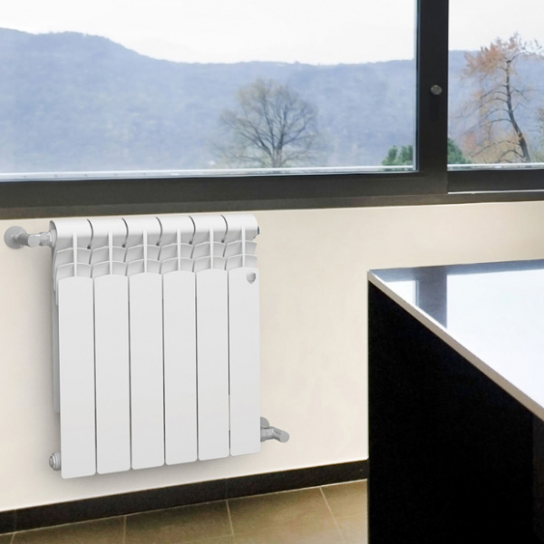 Радиатор биметаллический Royal Thermo Revolution Bimetall 350 - 8 секций, белый, RTRB35008