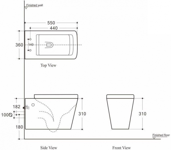 Унитаз подвесной Aquanet Rimless Tavr-W BL-103N-WHT