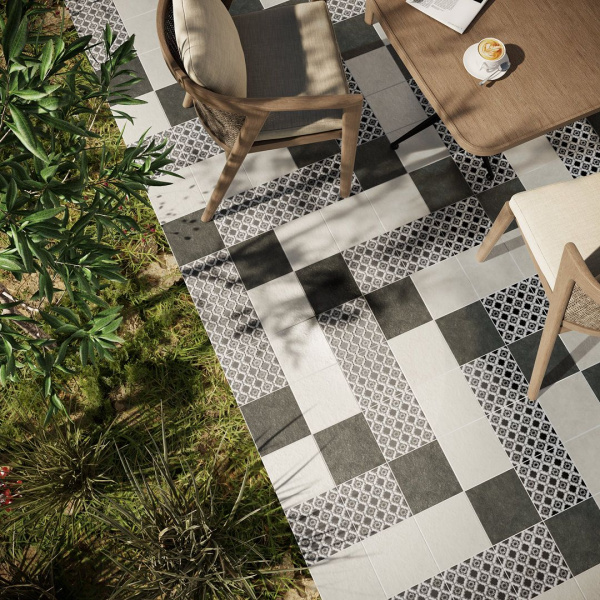 Декор Kerama Marazzi Фреджио 1 20х20 черно-белый, VT\A294\SG1544N