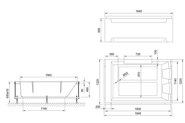 Ванна акриловая Royal Bath TRIUMPH 180х120х65 см, белый, с каркасом, RB665100K
