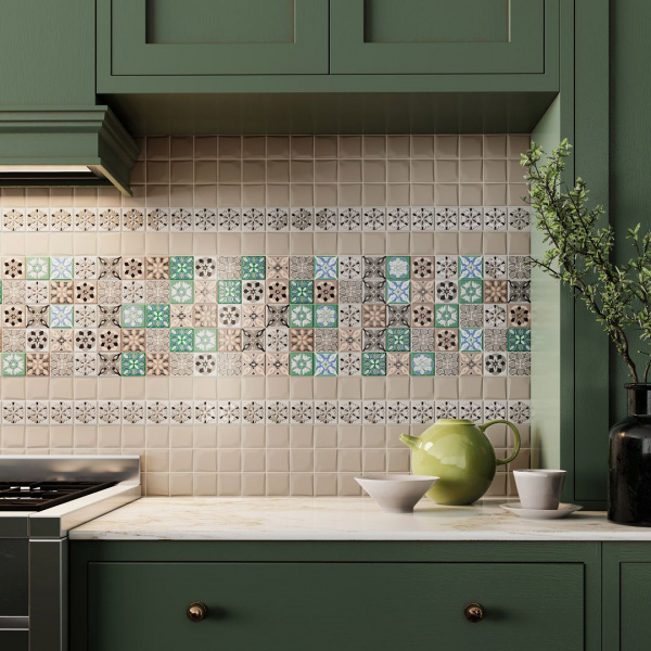 Вставка Kerama Marazzi Анвер 8 4,85x4,85 зеленый, OS\B178\21052