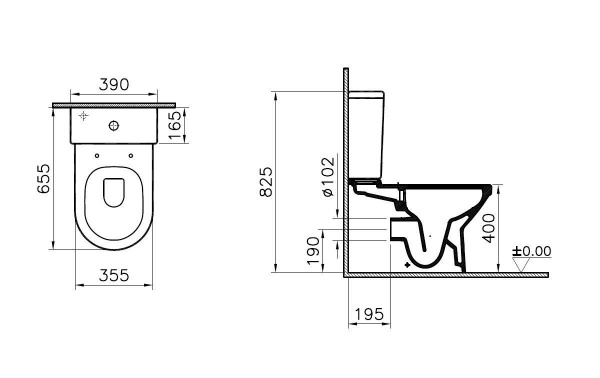 Унитаз-компакт Vitra S50, безободковый, с крышкой  микролифт, 9797B003-7204