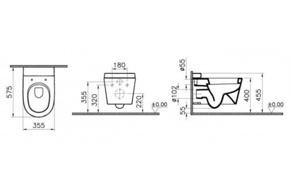 Унитаз подвесной Vitra NEST,  5173B003-0075