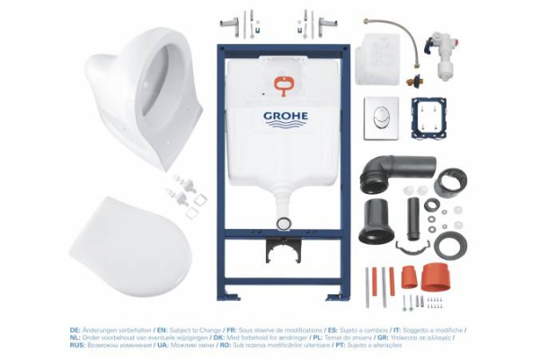 Комплект Grohe Solido 4 в 1 : подвесной унитаз Lecico Perth с сиденьем микролифт, инсталяцией для ун
