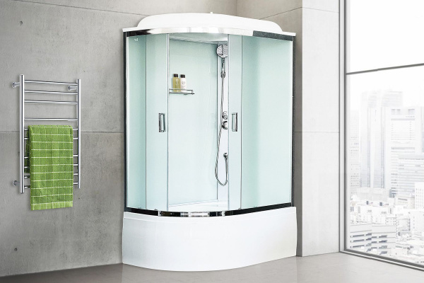 Гидромассажный бокс Royal Bath  120х80х217, белое/матовое стекло, хромированный профиль, правая, RB 