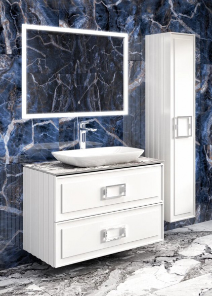 Тумба подвесная Avanti Eleganta Double Bianco 90 под столешницу два ящика
