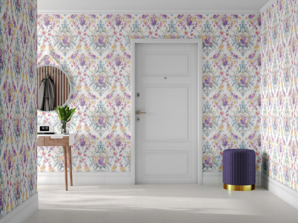 Обои виниловые Kerama Marazzi Эдем мотив, бежево-розовый, KM5801
