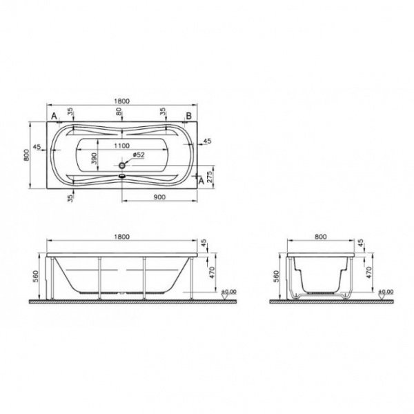 Фронтальная панель Vitra  Neon, декоративная, 180, белый, 51460001000