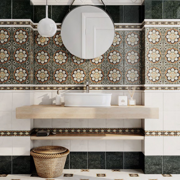 Керамическая плитка настенная Kerama Marazzi Милан Стемма белый 24x24x7, SG244100N