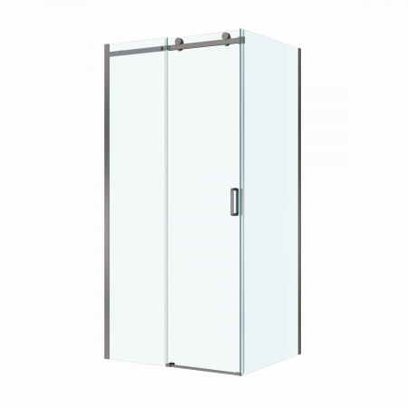 Душевая кабина BelBagno 100*80 см, профиль оружейная сталь, SOFT_CLOSE-2-AH-1-100/80-C-GM