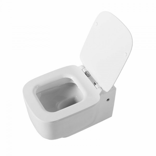 Сиденье с крышкой  BelBagno Vaso, дюропласт, Soft close металлическое крепление, петли хром, белый,
