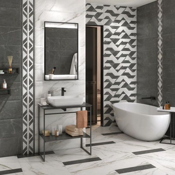 Керамическая плитка настенная Kerama Marazzi Милан Буонарроти белый грань 30x89,5, 13107R