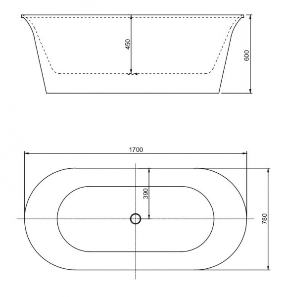 Акриловая ванна Aquanet Smart 170x78 88778 Matt Finish