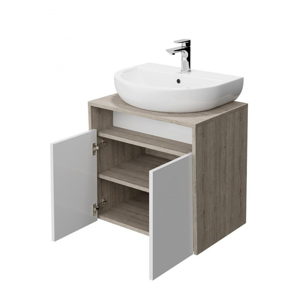 Тумба Kerama Marazzi PRO/ПРО подвесная 2 дверцы 60, белая глянцевая, PRO.60.2\WHT