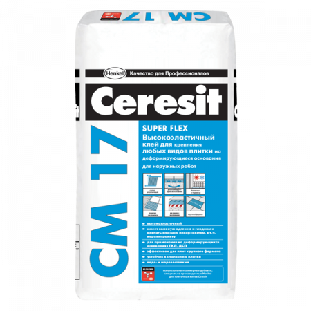Клей для плитки Ceresit эластичный CM 17 (Клей для плитки Ceresit эластичный CM 17/5)