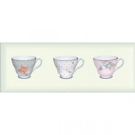 Декор Kerama Marazzi Веджвуд 15х40 Чашки зеленый грань STG\C274\15033