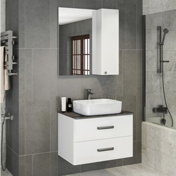 Зеркало-шкаф Comforty "Амстердам-75" белый