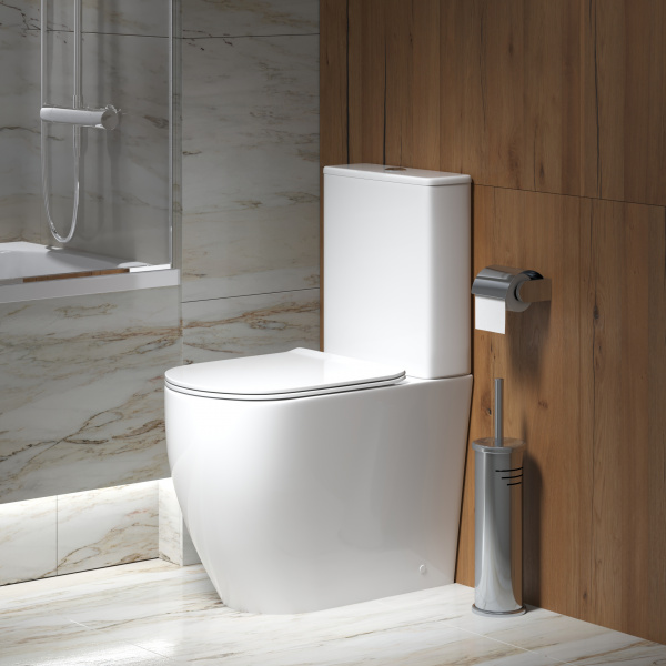 Унитаз напольный Grossman Style 655х365х920 безободковый, белый с высокой чашей, микролифт