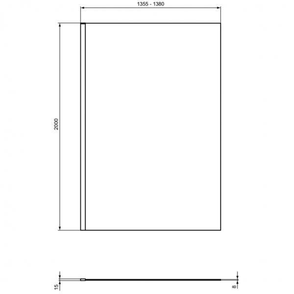 Душевая стенка Ideal Standard I.Life WetRoom 140 см, T4874EO