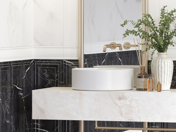 Настенный бордюр Meissen Keramik Gatsby белый 10x25 GT1U051