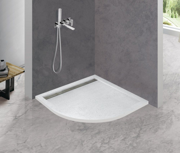 Поддон литой Cezares из искусственного мрамора, радиальный 900x900x30, TRAY-AS-R-90-30-W