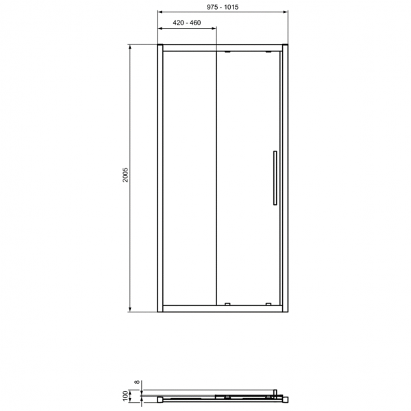 Душевые двери Ideal Standard I.Life Sliding 100 см, T4941EO