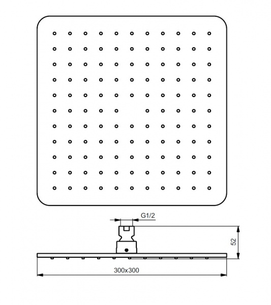 Лейка для верхнего душа Ideal Standard IDEALRAIN CUBE L1, квадратная, хром, B0025AA
