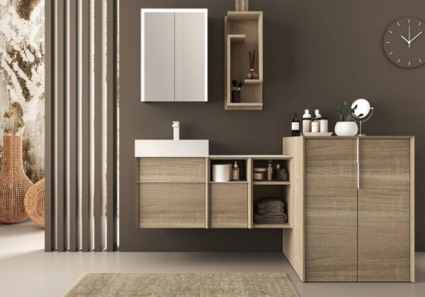 Полка Cezares SPACE подвесная, 30x20x75, 55048 Frassino scuro