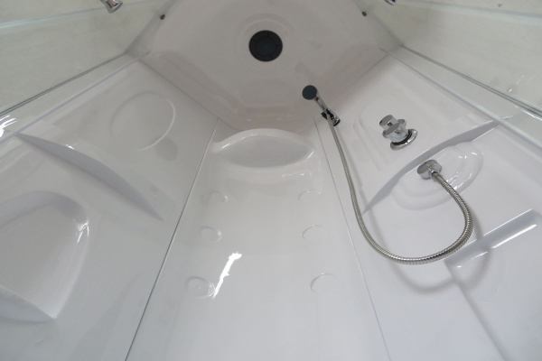 Гидромассажный бокс Royal Bath  90х90х217, прозрачное стекло, белый профиль, RB 90HK1-T