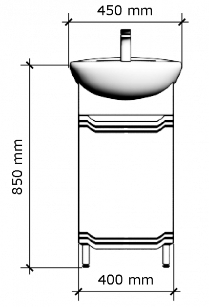 Тумба под раковину Aqua de Marco Виктория, 45 см, 1 дверь, белый, 2045CVIC