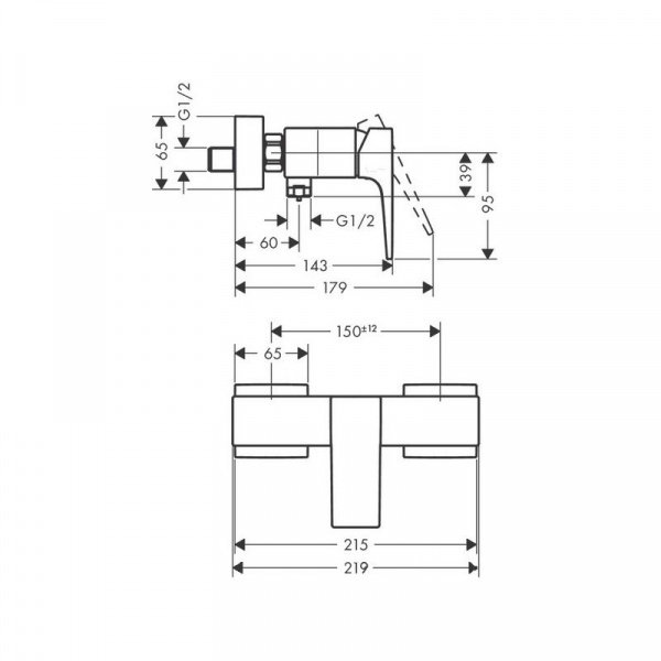 Смеситель для душа Hansgrohe Metropol, шлифованный черный хром, 32560340