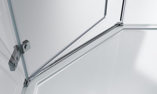 Душевая кабина BelBagno Kraft 1000x1000x1950, прозрачное стекло, хромированный профиль, левый, KRAFT