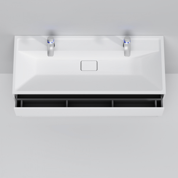 Тумба подвесная под раковину AM.PM INSPIRE V2.0 120 см, 3 ящика, push-to-open, белый матовый, M50AFH