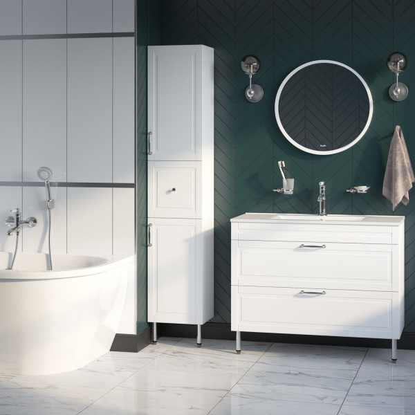 Тумба с раковиной IDDIS Oxford, напольная, 100 см, белая, OXF10W1i95K