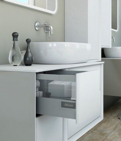 Столешница Cezares BELLAGIO 100 из искусственного мрамора 1060x460, 50186 Bianco