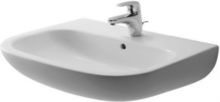 Раковина Duravit D-Code 65 с перел., с 1 отв. под смес., белый, 23106500002