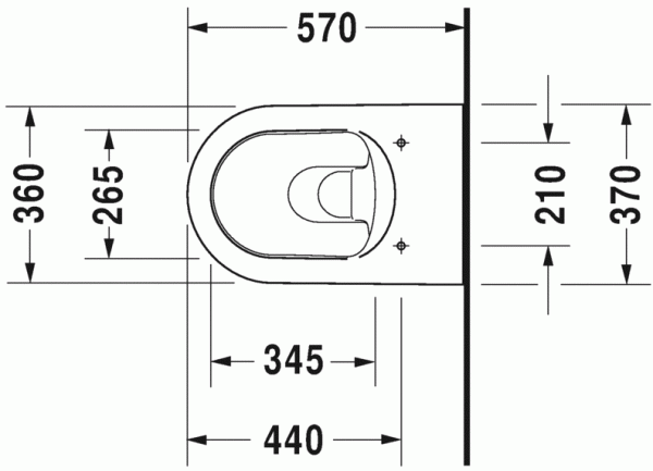 Унитаз подвесной Duravit ME by Starck крепление Durafix, 4,5 л белый , 2528090000