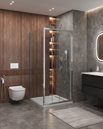 Душевая кабина Cezares 80*100 см, профиль хром, MOLVENO-AHF-31-100/80-C-CR-IV