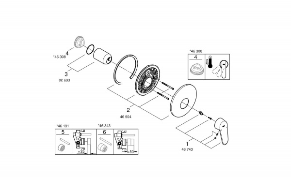 Смеситель для душа Grohe Cosmopolitan скрытого монтажа, хром, 19549002